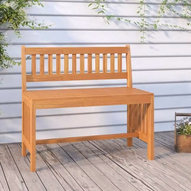 Berkfield Home Garden Bench in Brown Solid Eucalyptus Wood, 80 cm – 1
