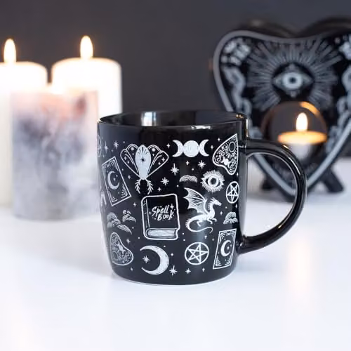 Something Different Wholesale Spellbound Secrets Mystical Print Mug in Black – 2
