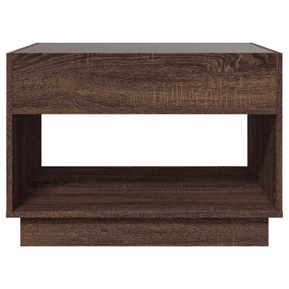 Berkfield Home Infinity LED Coffee Table in Brown Oak, W/D/H: 70 x 50 x 50 cm – 3