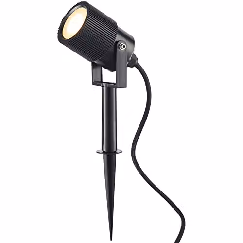 Loops Dimmable 5W GU10 LED Outdoor Ground Spike Spotlight in Black and Transparent