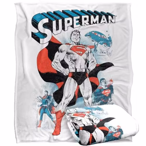 Warner Bros. Superman Panel Pose Silky Touch Super Soft Fleece Throw Blanket, Multicolour, W/D/H: 127.0 x 152.4 x 1.0 cm – 1