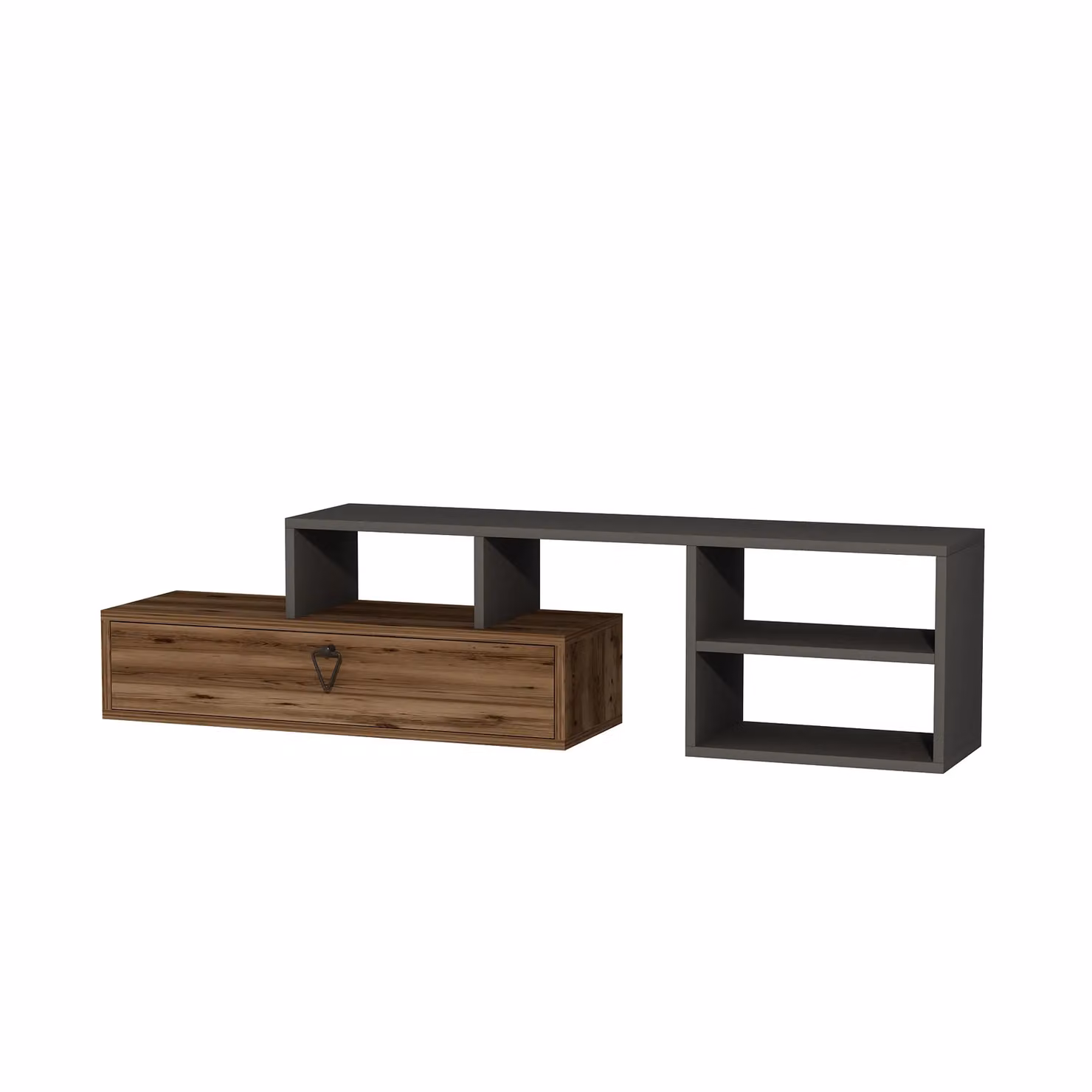Destina Home Mercury Adjustable TV Stand with Shelves in Anthracite Grey, W/D/H: 135.0 x 27.5 x 38.0 cm – 3