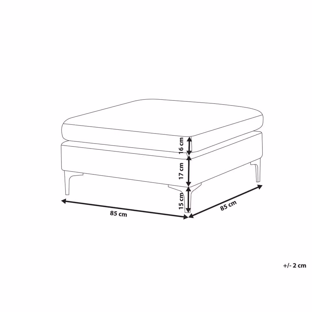 Wyld and Coco Green Velvet Rectangular Ottoman with Silver Metal Legs – 3