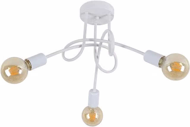 COMELY Industrial Retro White Metal and Wood Suspended Ceiling Light with E27 Fitting – 1