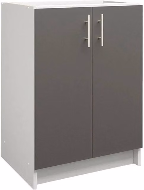 SPETLEK Modern Grey Matt Kitchen Base Unit with Hinged Doors and Internal Shelves – 1