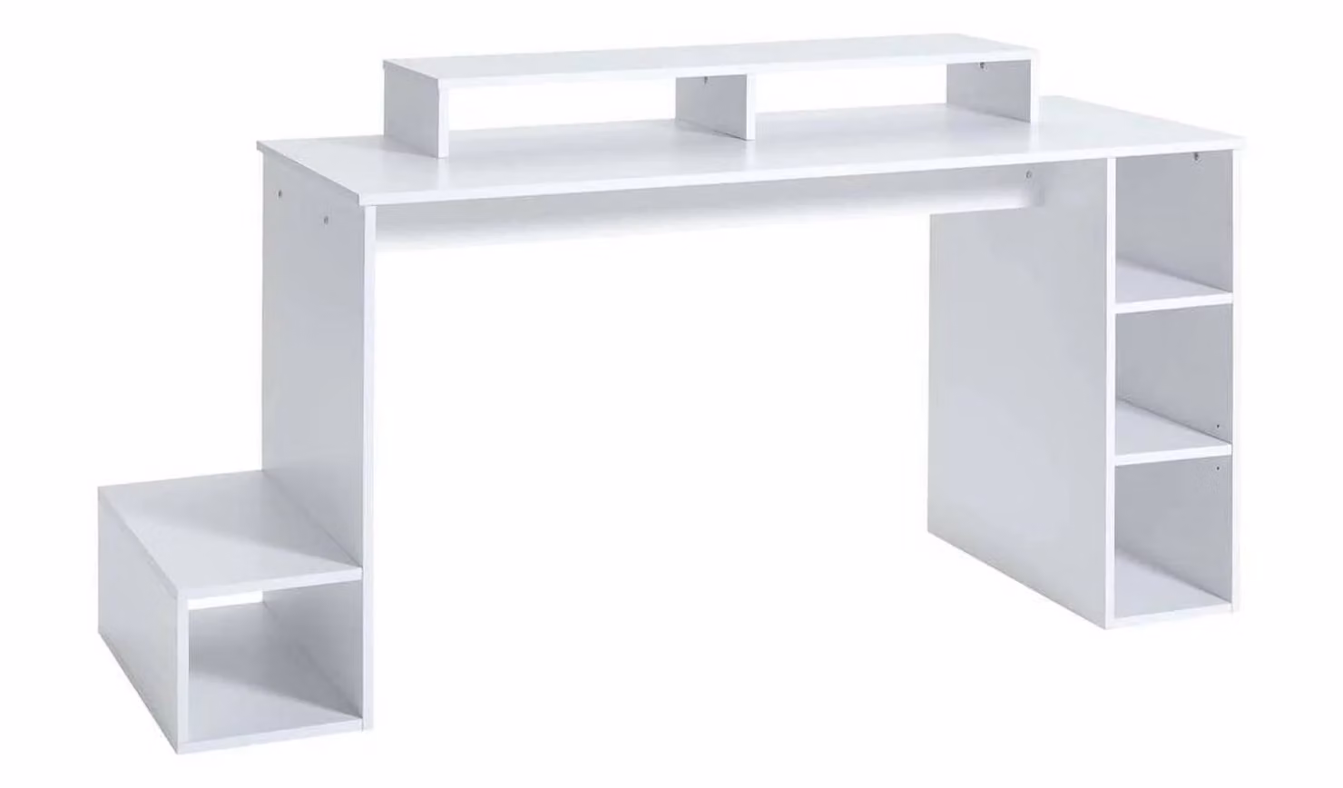 Cheap Furniture Warehouse Modern White Glossy Gaming Desk for Home Office, W/D/H: 164 x 60 x 83.5 cm