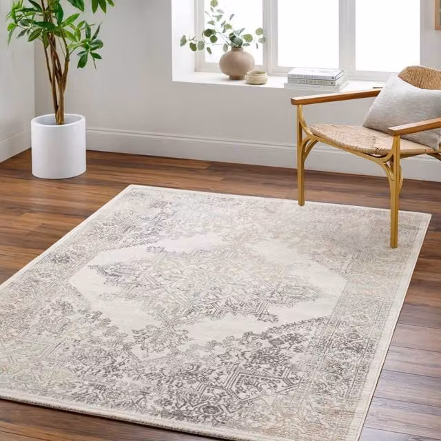 Livabliss Roma Vintage Boho Rectangular Rug in Grey, Brown and Green, W: 80 cm, L: 220 cm – 1