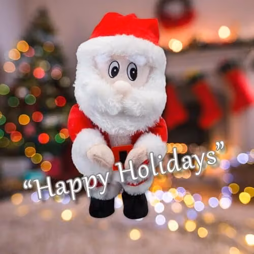 VFM e-Store Dancing Singing Santa Christmas Tabletop Decoration, Red, H 28.2 x W 12.8 x D 11.2 cm – 5