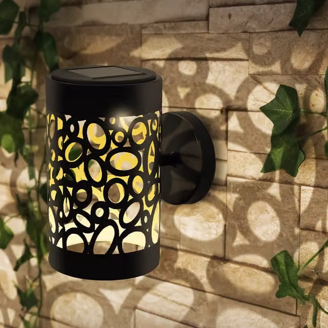 Betley Loop Solar LED Wall Mounted Garden Light in Black