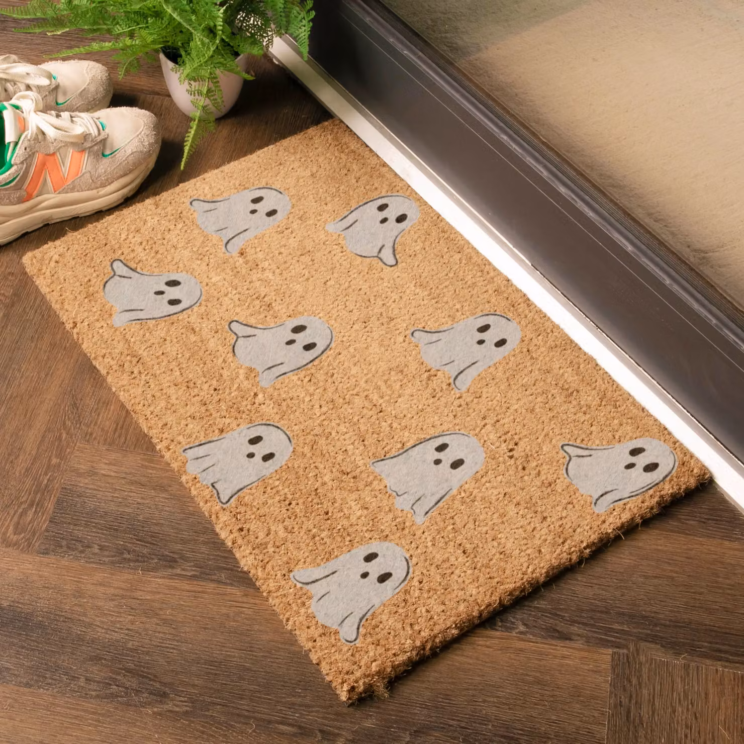 Artsy Mats Ghost Pattern Coir Doormat in Brown, W: 60 cm, D: 40 cm – 2