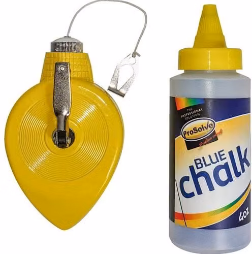 ProSolve Yellow Alloy Chalk Line and Chalk, 30m