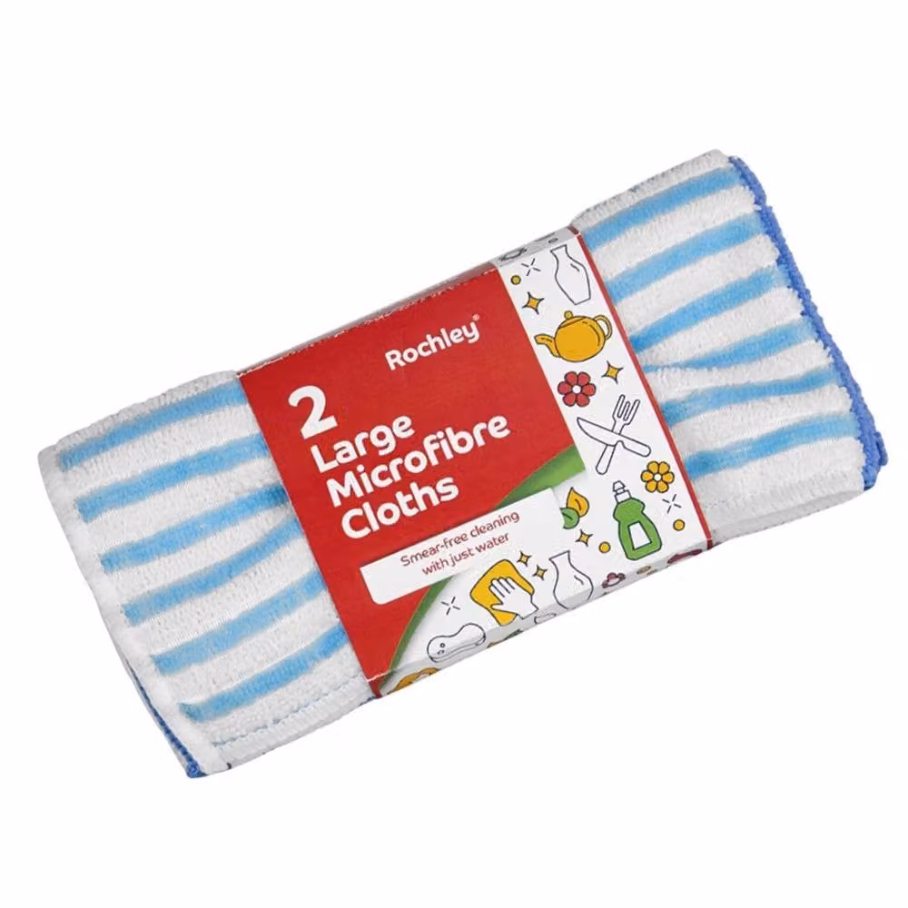 Wilsons Microfibre Cleaning Cloths, 2 Pack, Multicolour and Blue – 2