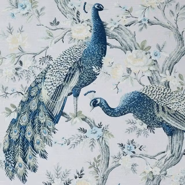 Laura Ashley Belvedere Fabric Midnight Blue and Black