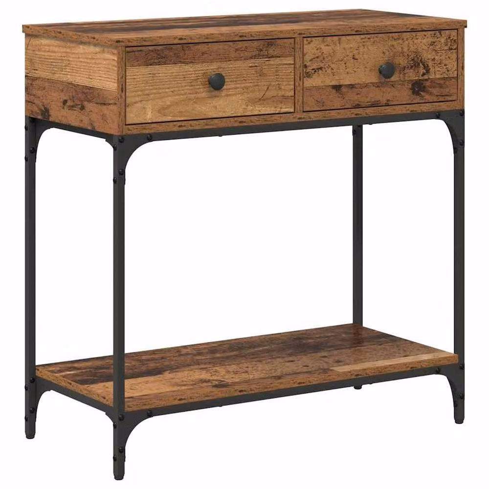 Berkfield Home Rustic Old Wood Console Table, Brown, W/D/H: 75 x 34.5 x 75 cm – 3