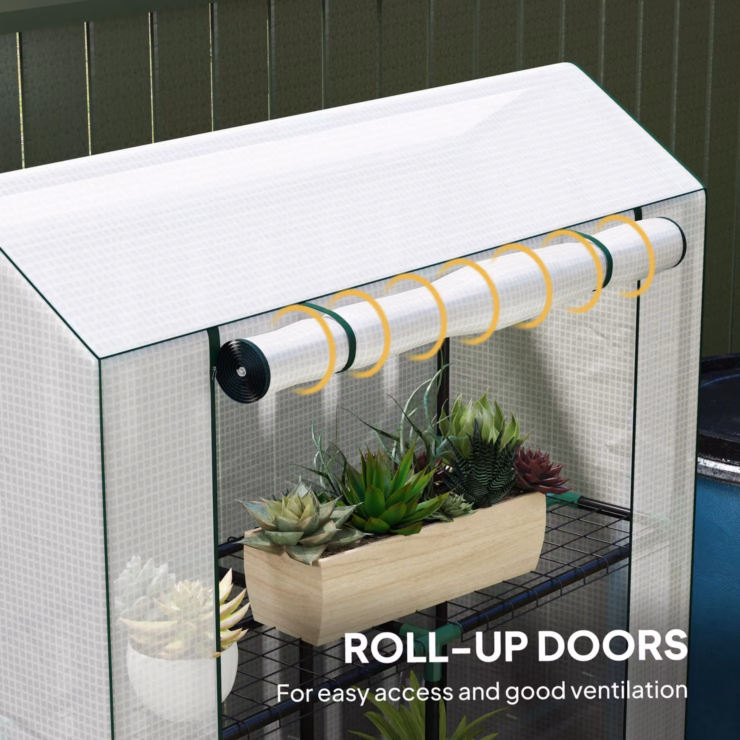 Outsunny 3 Tier Mini Greenhouse with PE Cover and Shelving, White, W/D/H: 100 x 40 x 150 cm – 3