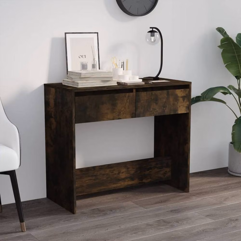 Berkfield Home Smoked Oak Console Table in Brown, W/D/H: 89 x 41 x 76.5 cm – 2