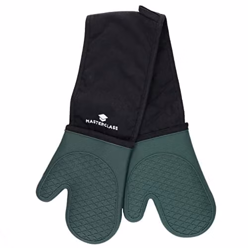 MasterClass Non-Slip Silicone Oven Gloves in Black and Green – 1