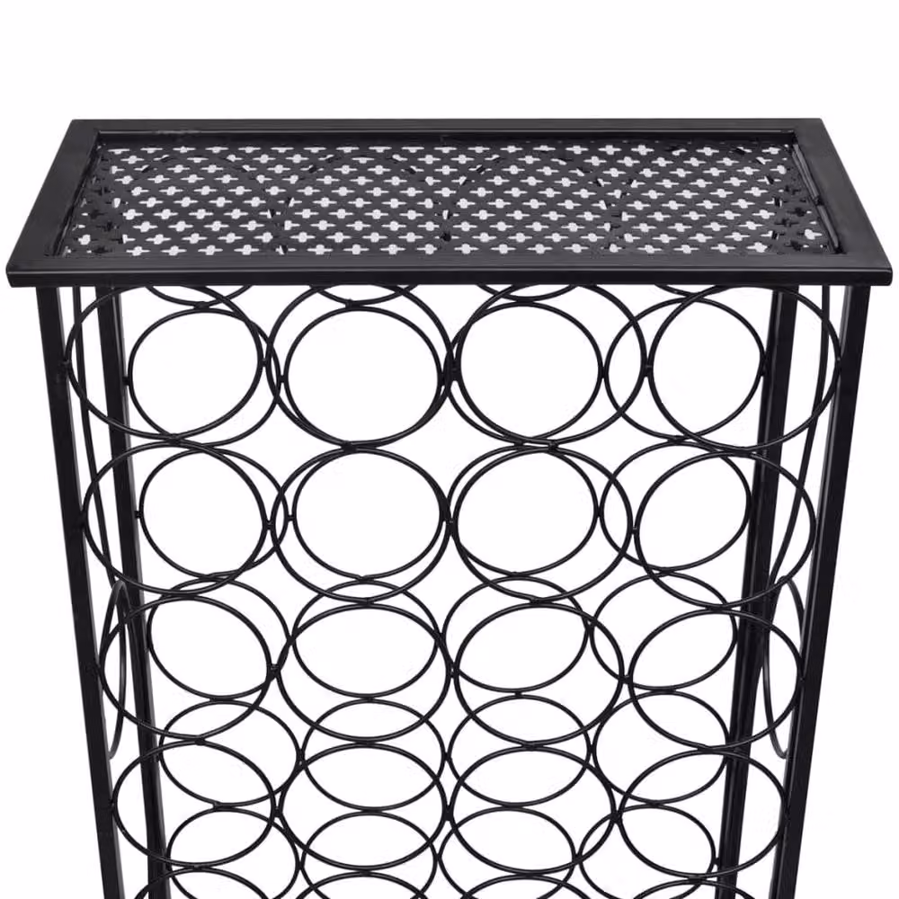 Berkfield Home Elegant Metal Wine Rack for 28 Bottles in Matt Black – 4