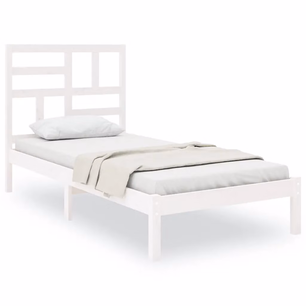 Berkfield Home White Solid Pine Wood Bed Frame for Children W/D/H: 200 x 90 x 104 cm – 2
