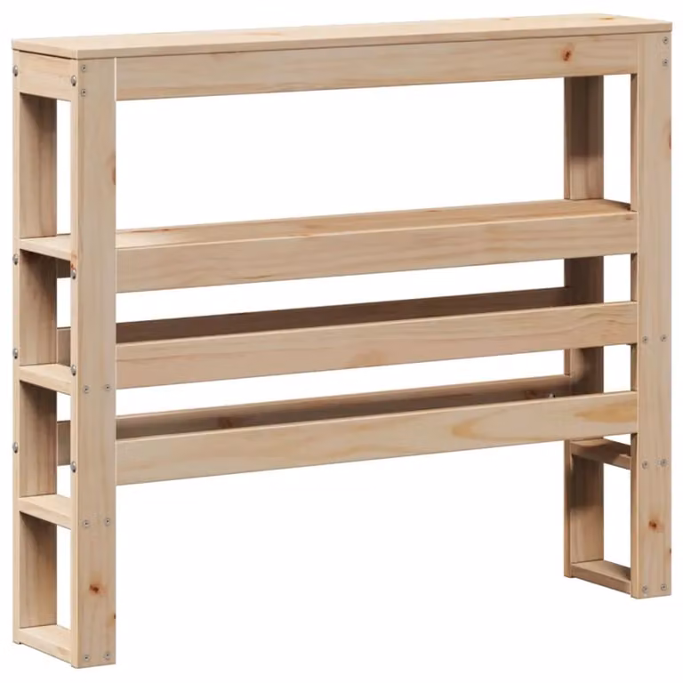 Berkfield Home Rustic Solid Wood Pine Headboard with Integrated Shelves, Brown, Width: 90 cm