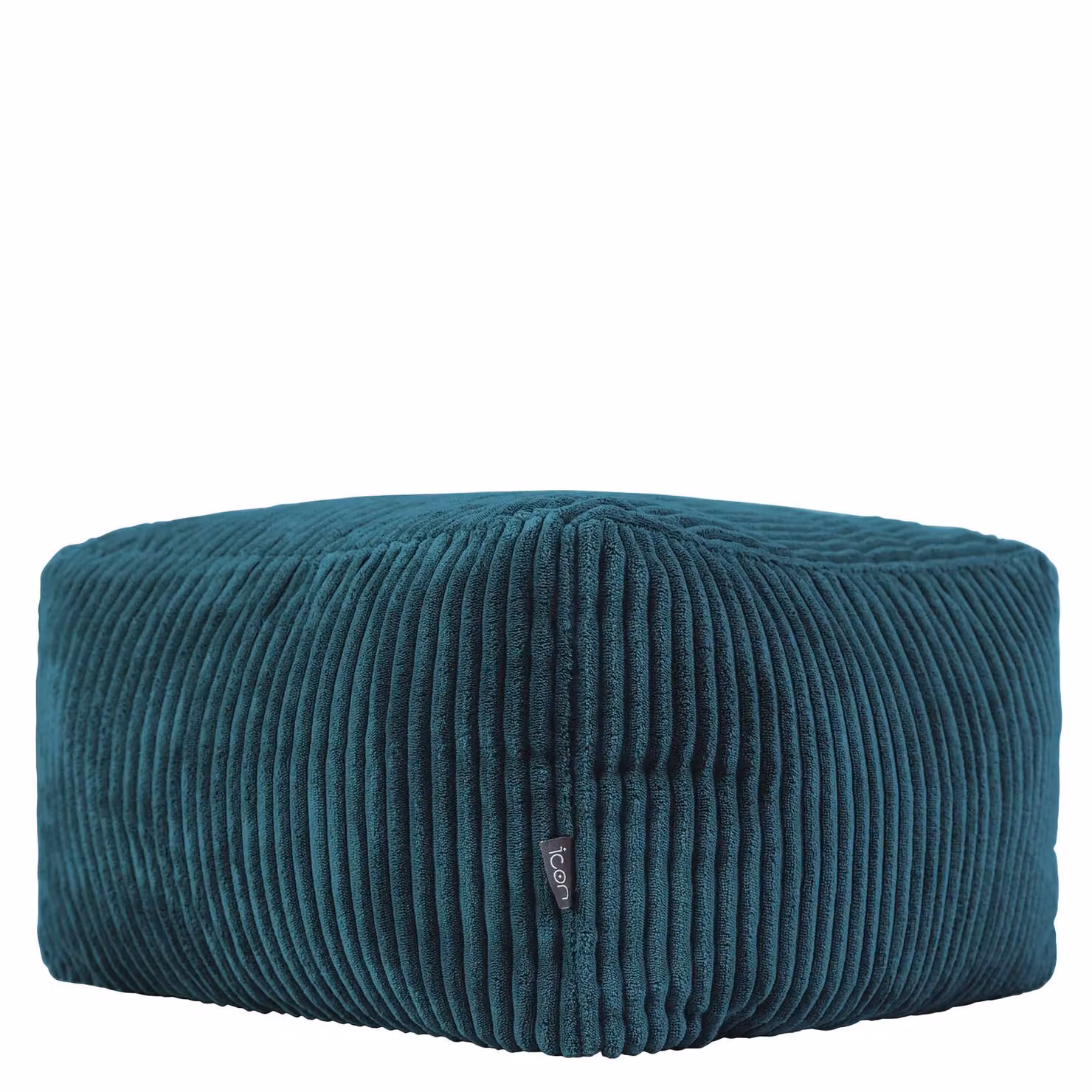 ICON Amara Square Corduroy Bean Bag Footstool in Petrol Blue – 2