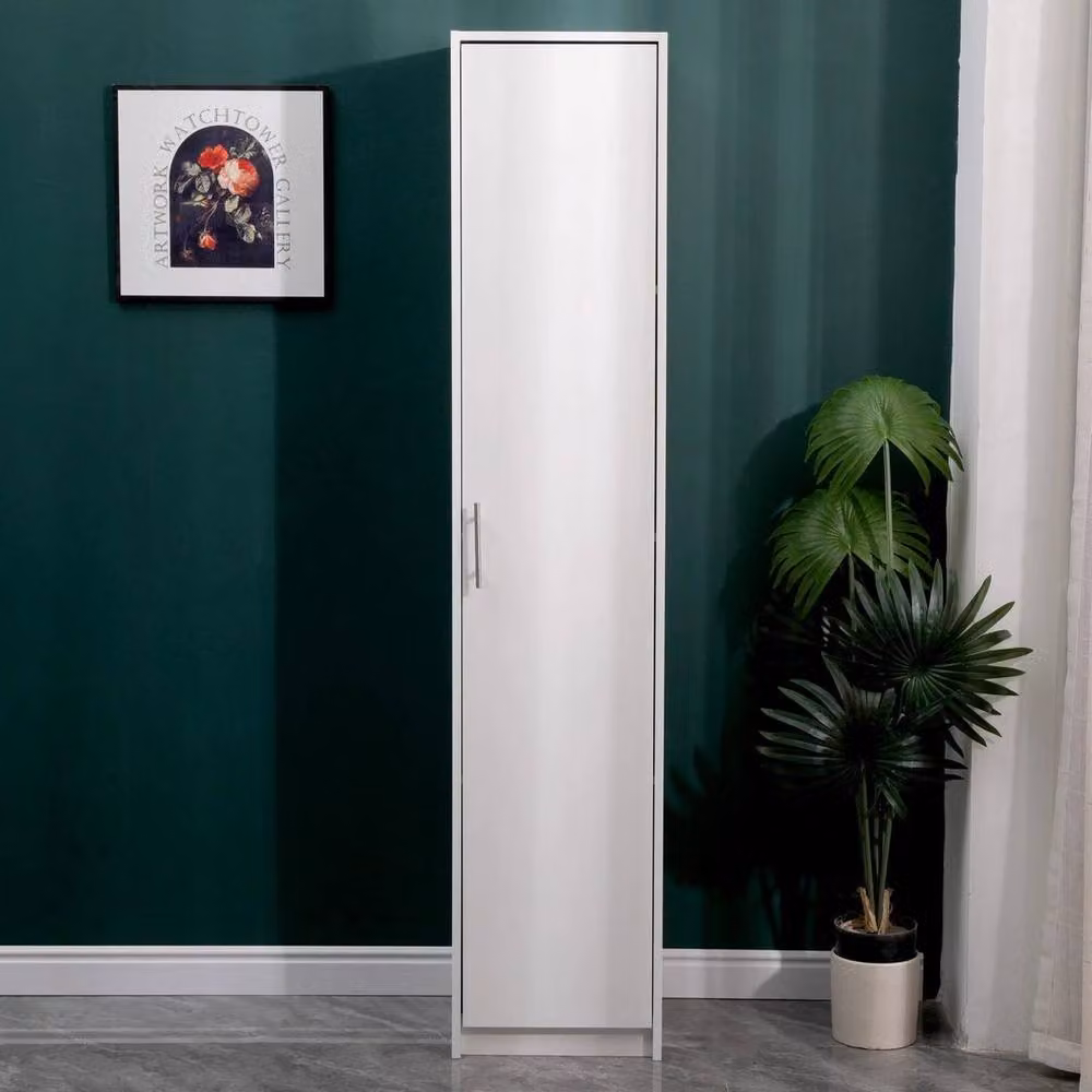 FLAVORA White Locking Filing Cabinet with 1 Door and 3 Internal Shelves, Height: 180 cm – 2