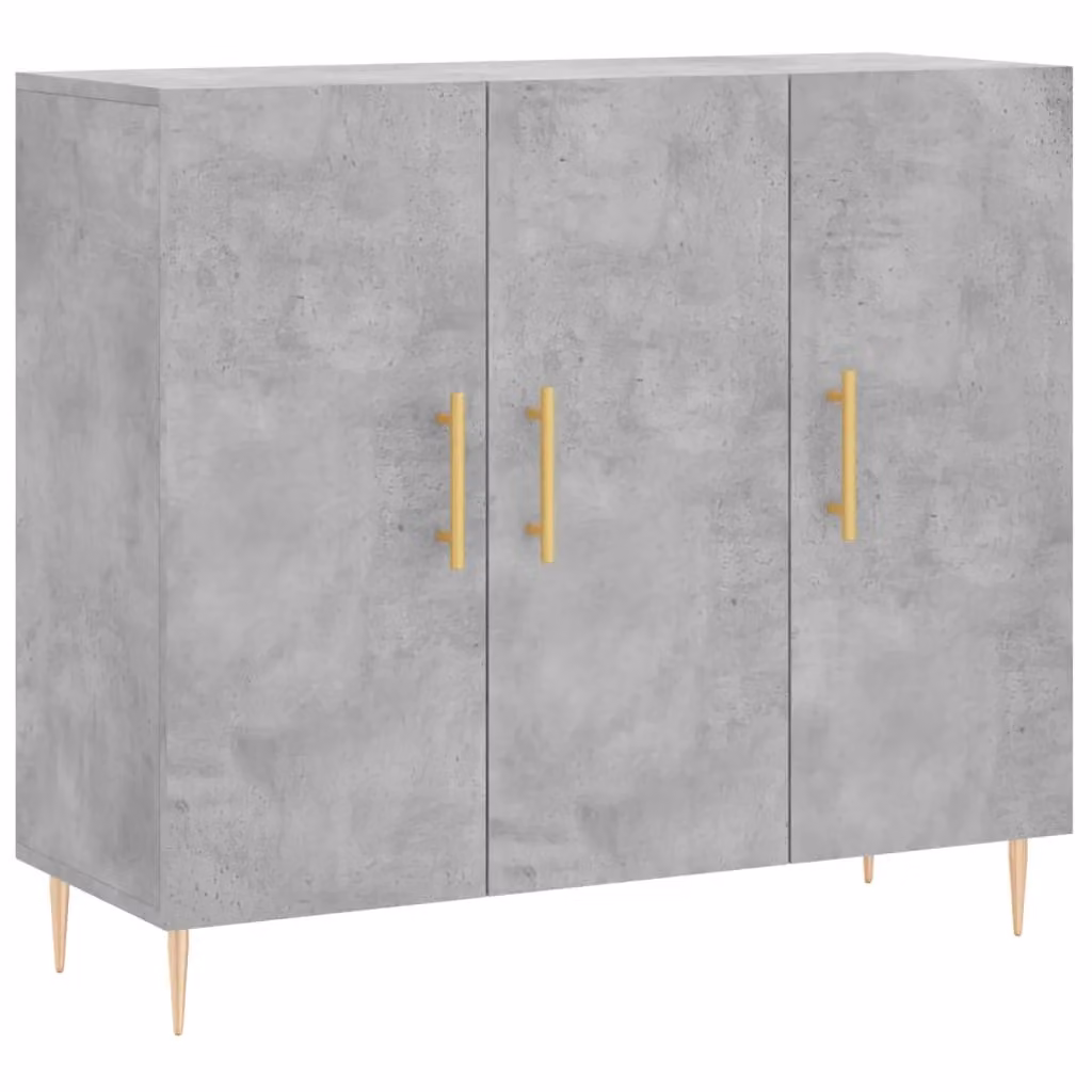 Berkfield Home Modern Sideboard in Concrete Grey, W/D/H: 90 x 34 x 80 cm – 2