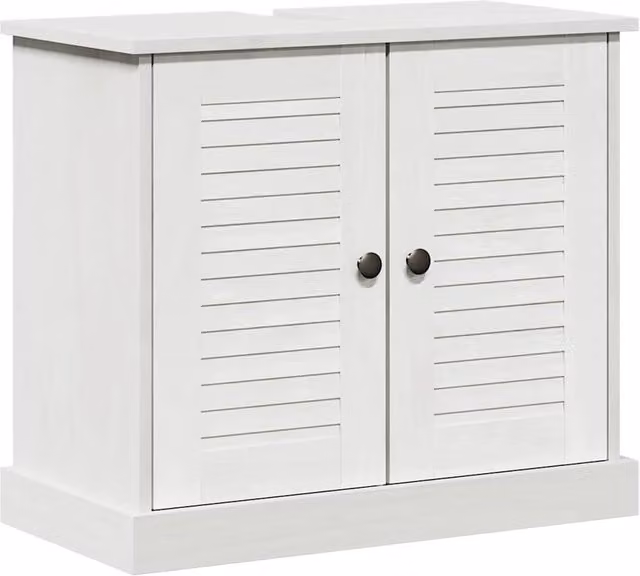 Berkfield Home VIGO Sink Cabinet with Hinged Doors, White, W/D/H: 67.5 x 34 x 59 cm