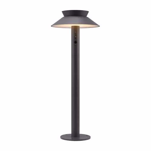 Nordlux Justina Solar LED Outdoor Post Light in Black Metal with Motion and Dusk Sensors, Warm White, IP44