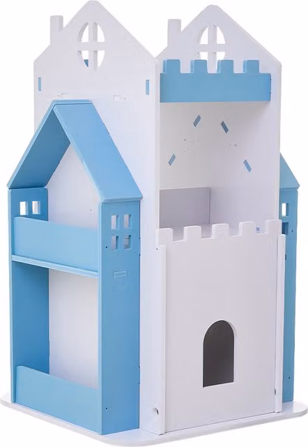 Lifeideas 3-Tier Kids Castle Style Rotating Bookshelf in Blue