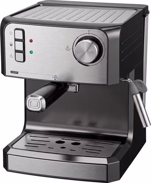 HOMCOM 20-Bar Semi Automatic Espresso Machine with Steam Wand and 1.6 l Water Tank, Black