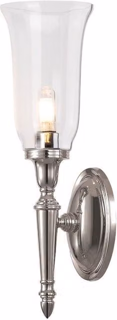 Netlighting Dryden Single Light Bathroom Wall Light in Grey and Polished Nickel with IP44 Rating and G9 Socket – 1