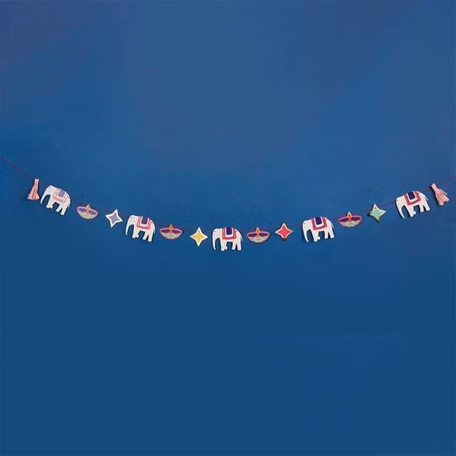 Club Green Multicolour Tissue Tassel Card Party Garland, 2.5m – 1
