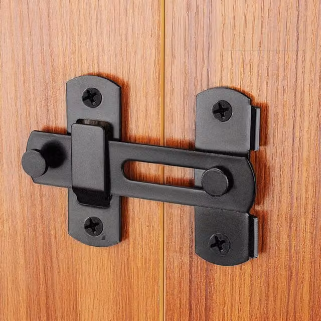 Livingandhome Black Stainless Steel Barn Door Lock for Sliding Cabinets