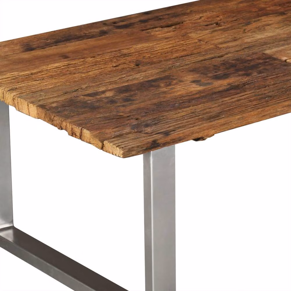 Berkfield Home Solid Reclaimed Wood Coffee Table in Brown, W/D/H: 100 x 60 x 38 cm – 2