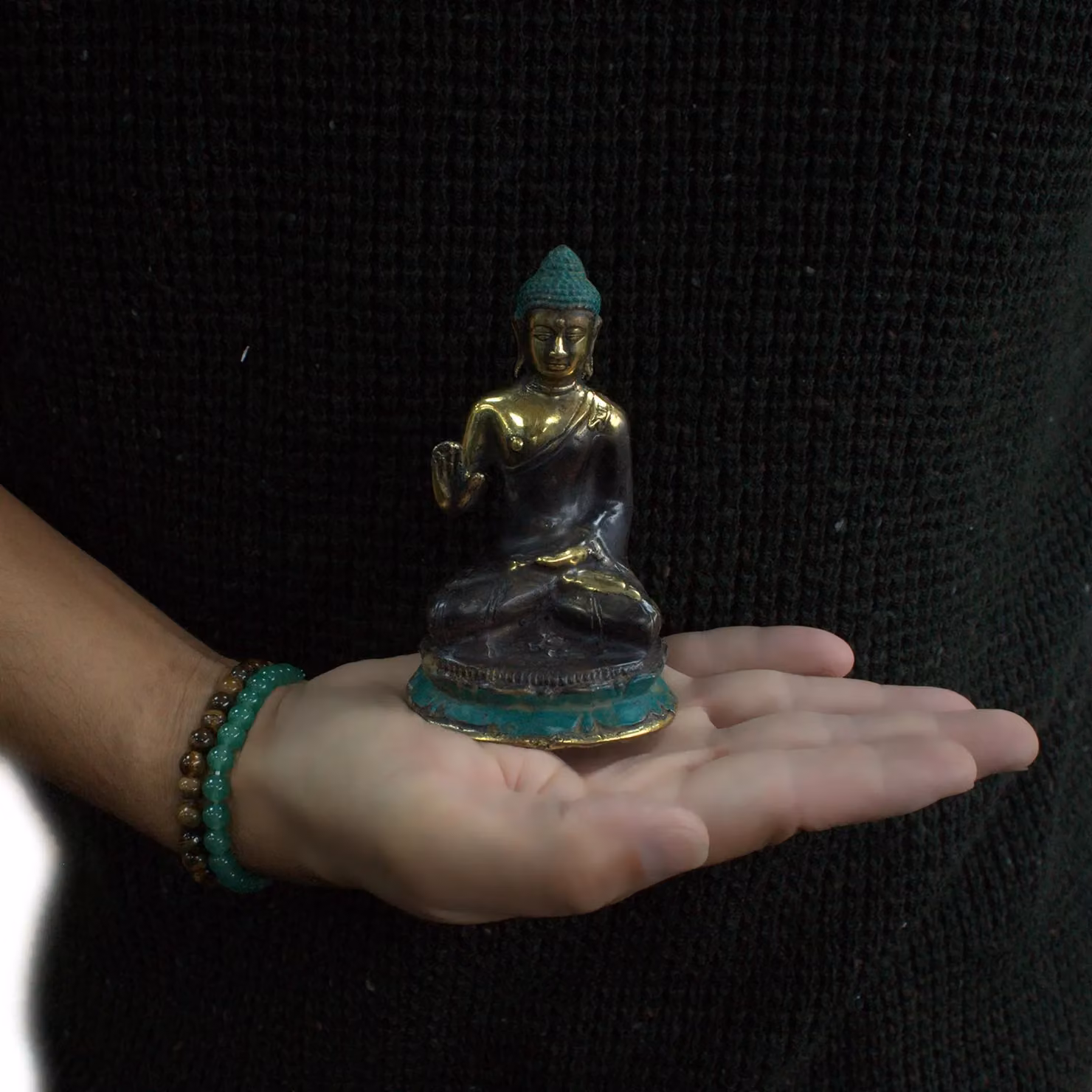 KDMD Gold Metal Sitting Buddha Oriental Tabletop Ornament – 2
