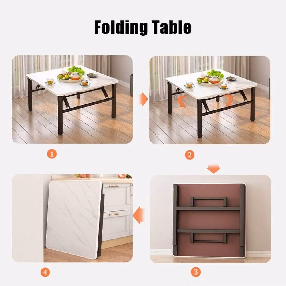 Kelvenix Square Folding Dining Coffee Table in White – 3