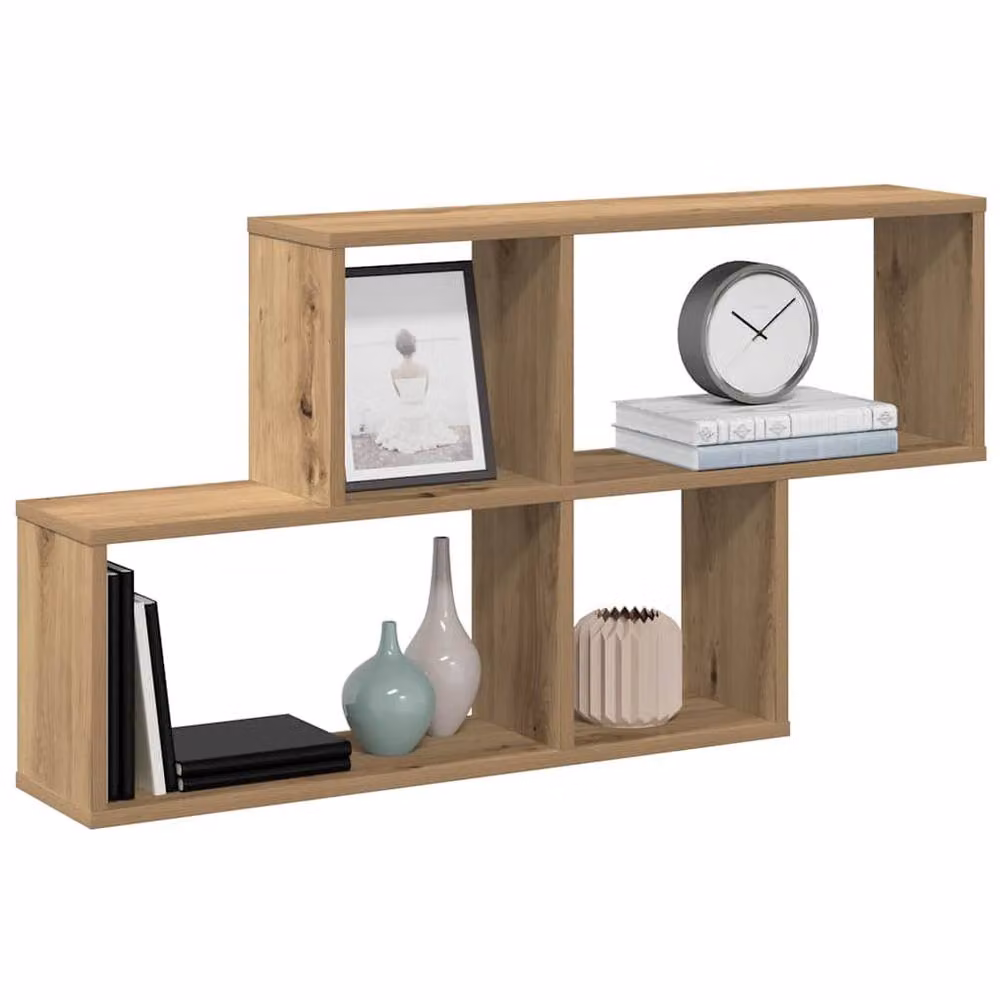 Berkfield Home Artisan Oak Wall Shelf in Brown, W/D/H: 100 x 18 x 53 cm – 2