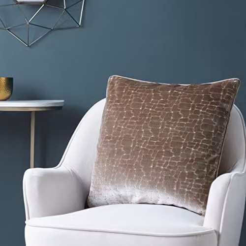 Paoletti Bloomsbury Velvet Square Cushion in Taupe, W/D/H: 50 x 50 x 50 cm – 4