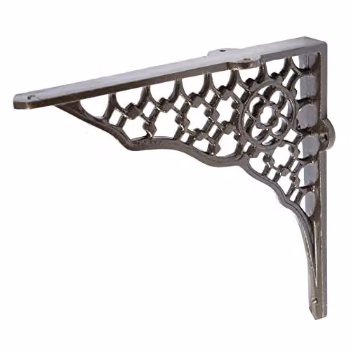 Hammer and Tongs Honeycomb Iron Shelf Bracket in Matt Grey, Diameter: 20.5 cm