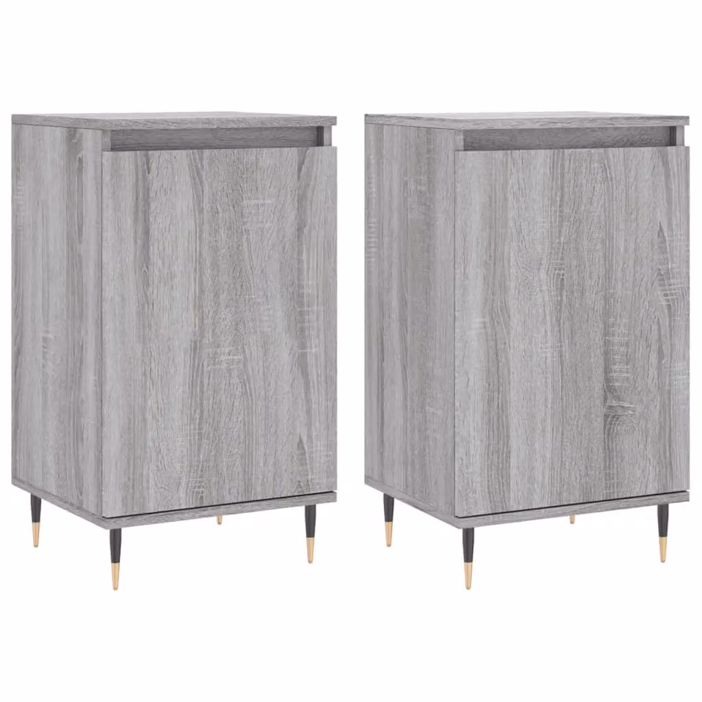 Berkfield Home Set of 2 Sideboards in Grey and Brown Sonoma, W/D/H: 40 x 35 x 70 cm – 2