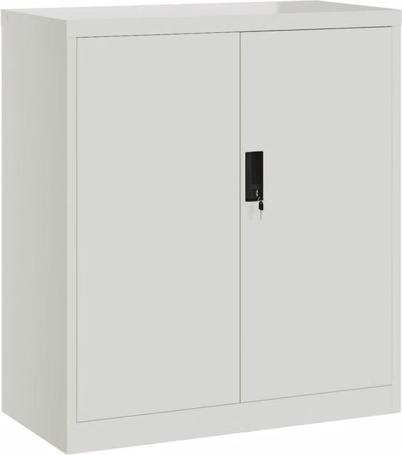 Berkfield Home Metal File Cabinet in Matt Grey, W/D/H: 79 x 40 x 90 cm
