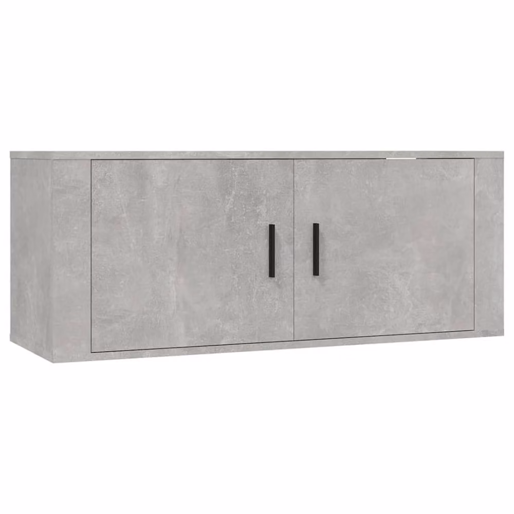 Berkfield Home Modern 2 Piece Wall Mounted TV Cabinet Set in Concrete Grey Engineered Wood – 3