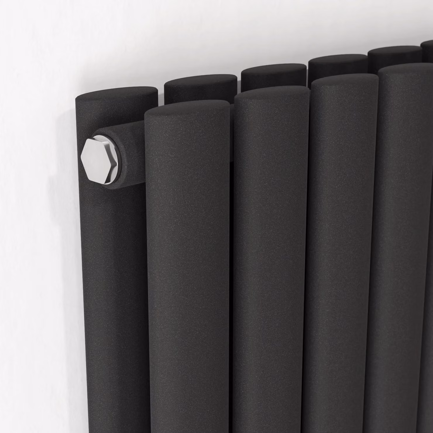 Agadon Neo Duplex Oval Tube Designer Radiator in Dark Grey, H: 180 cm, W: 58.4 cm – 2