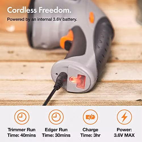 VonHaus 2 in 1 Cordless Hedge Trimmer and Grass Shears with Rechargeable Battery in Grey, Black and Orange – 3