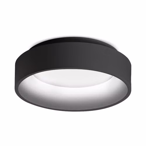 Netlighting Ziggy Round 30cm Integrated LED Semi Flush Ceiling Light, Black, 3000K Warm White – 1