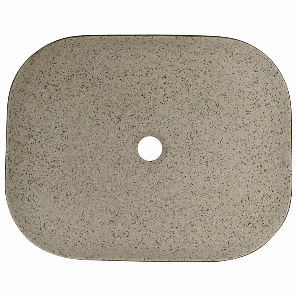Berkfield Home Rectangular Ceramic Countertop Basin in Grey and Black, W: 48 cm, D: 37.5 cm, H: 13.5 cm – 4