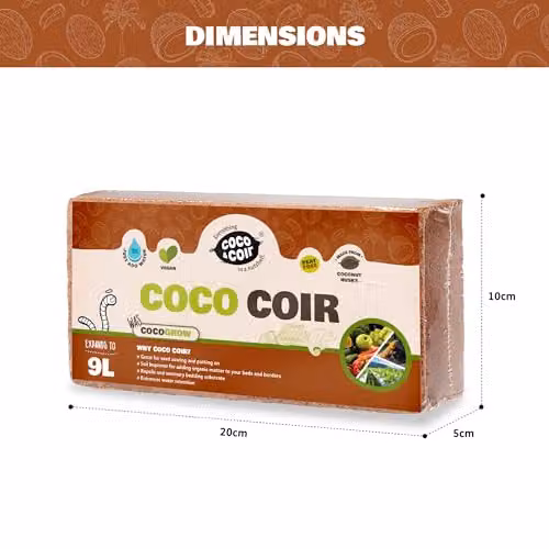 Coco&Coir 100% Natural Organic Coconut Coir Compost Brick Coco Grow, 9L – 2