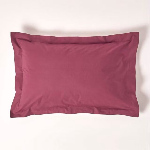 Homescapes Egyptian Cotton Oxford Pillowcase, 200 Thread Count, Purple