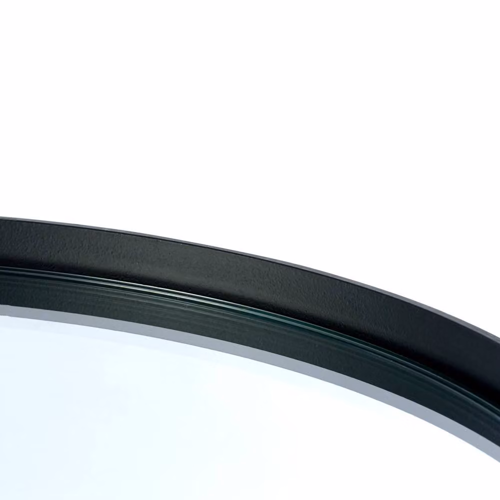 Cheshire Monroe Round Glass Lamp Table in Black and Mirrored – 4
